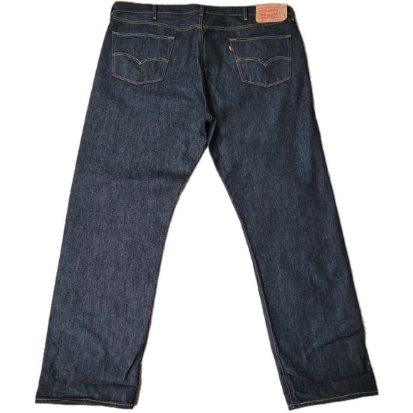 Levis 501 Jeans Men 46x34 (46×33) Black Raw Denim Rigid Shrink To Fit Button Fly - Picture 3 of 15